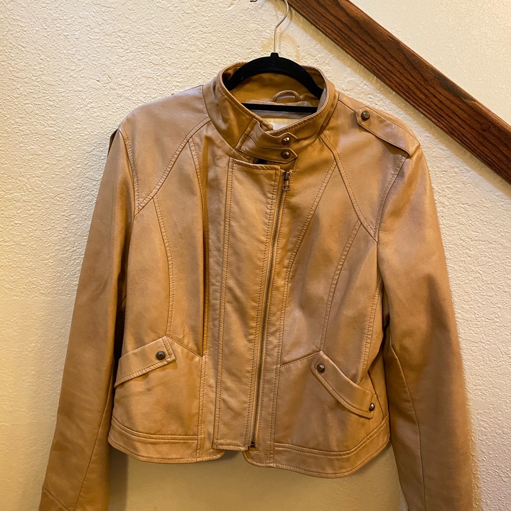 Tan leather jacket
